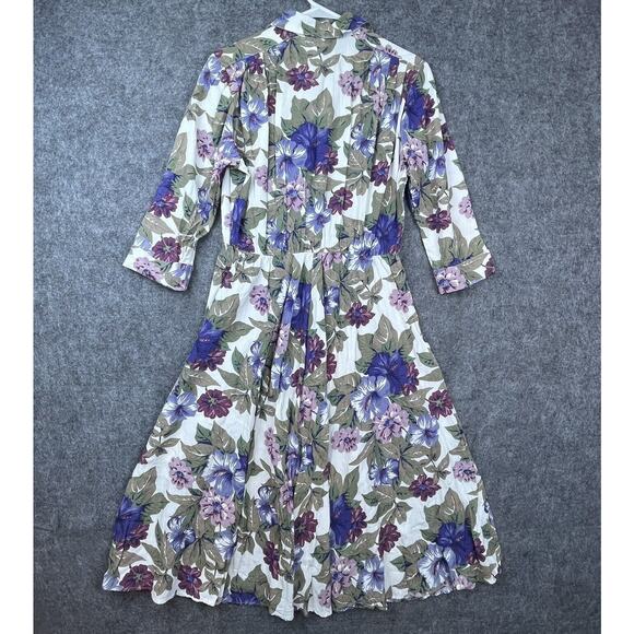 Vintage S L Petites Dress Womens 12 Collar Structured Prairie Cottage Secretary - Picture 2 of 7